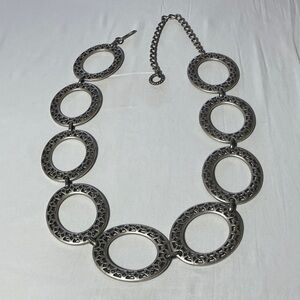 Belt Women Gun Metal Chain  Circle of Life Adjustable 40" Max Length